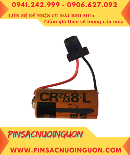FUJI CR2/3 8.L; Pin nuôi nguồn PLC FUJI CR2/3 8.L lithium 3v 2/3A 1900mAh chính hãng, Xuất xứ NHẬT