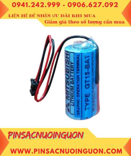 Mitsubishi GT15-BAT; Pin nuôi nguồn Mitsubishi GT15-BAT lithium 3v 2/3A 1800mAh _Xuất xứ Nhật