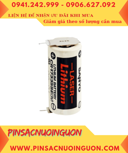 Sanyo CR17335SE, Pin nuôi nguồn Sanyo CR17335SE lithium 3v 2/3A 1800mAh, Xuất xứ Nhật