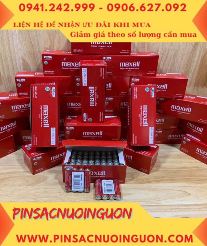 COMBO 1HỘP=40viên Pin AA 1.5v Maxell R6P(AR)4P SUM-3 Super Power ACE _Giá chỉ 109.000đ/ Hộp thumb