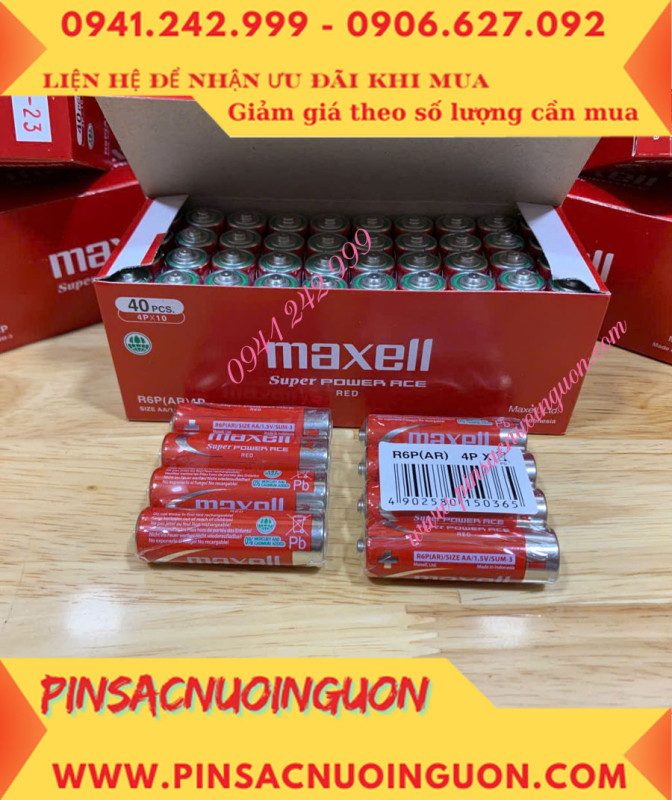 COMBO 1HỘP=40viên Pin AA 1.5v Maxell R6P(AR)4P SUM-3 Super Power ACE _Giá chỉ 109.000đ/ Hộp thumb