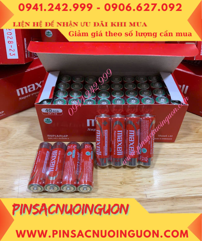 COMBO 1HỘP=40viên Pin AA 1.5v Maxell R6P(AR)4P SUM-3 Super Power ACE _Giá chỉ 109.000đ/ Hộp thumb