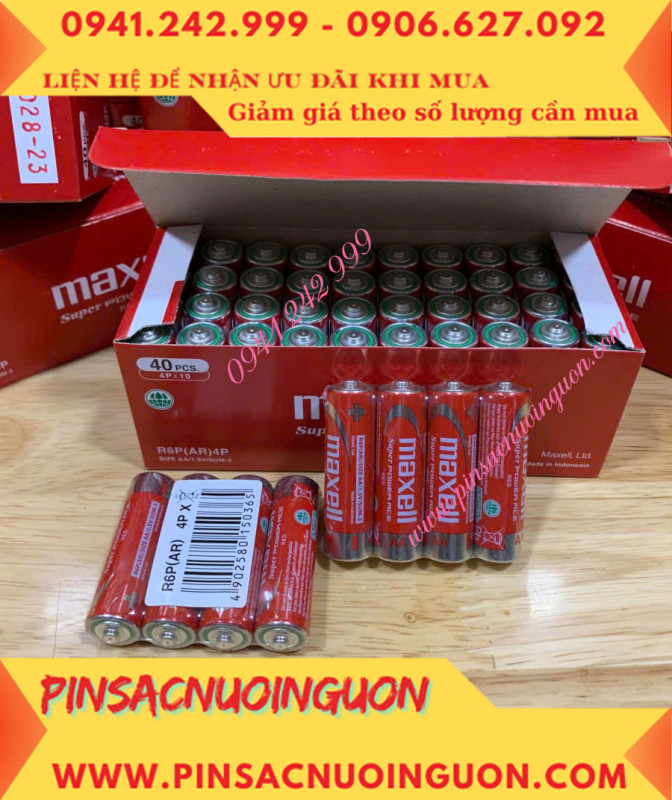 COMBO 1HỘP=40viên Pin AA 1.5v Maxell R6P(AR)4P SUM-3 Super Power ACE _Giá chỉ 109.000đ/ Hộp thumb