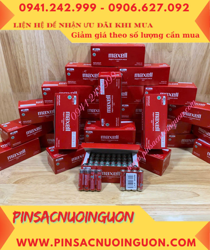 COMBO 1HỘP=40viên Pin AA 1.5v Maxell R6P(AR)4P SUM-3 Super Power ACE _Giá chỉ 109.000đ/ Hộp thumb