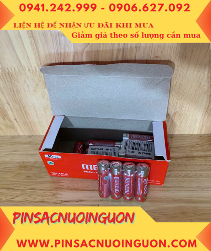 COMBO 1HỘP=40viên Pin AA 1.5v Maxell R6P(AR)4P SUM-3 Super Power ACE _Giá chỉ 109.000đ/ Hộp thumb