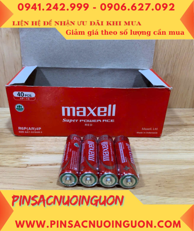 COMBO 1HỘP=40viên Pin AA 1.5v Maxell R6P(AR)4P SUM-3 Super Power ACE _Giá chỉ 109.000đ/ Hộp thumb