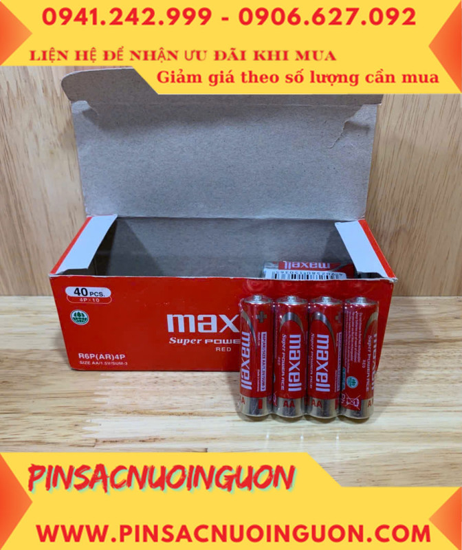 COMBO 1HỘP=40viên Pin AA 1.5v Maxell R6P(AR)4P SUM-3 Super Power ACE _Giá chỉ 109.000đ/ Hộp thumb