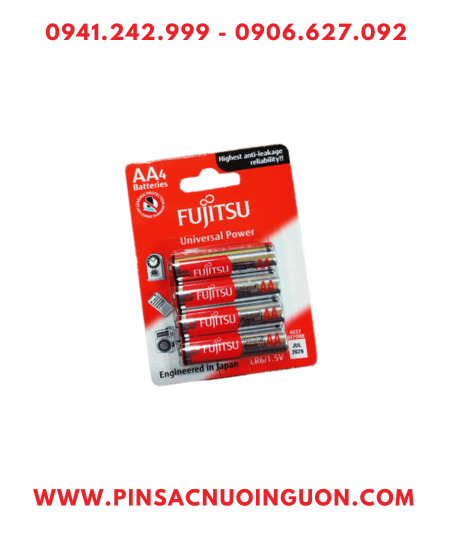 Fujitsu LR6-FU-W; Pin tiểu AA 1.5v Alkaline Fujitsu LR6-FU-W chính hãng _Xuất xứ Indonesia /Vỉ 4viên