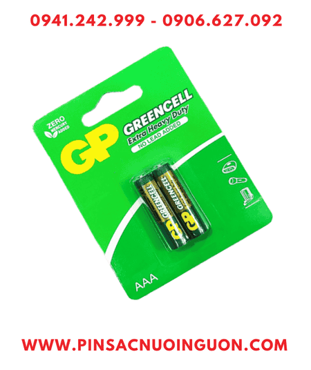 GP GreenCell 24G-2U2 /R03, Pin đũa AAA 1.5v GP GreenCell 24G-2U2 Extra Heavy Duty /Loại Vỉ 02viên