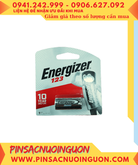 Energizer CR123A Pin Energizer CR123A CR17345 PhotoLithium 3v chính hãng (Vỉ 1viên)