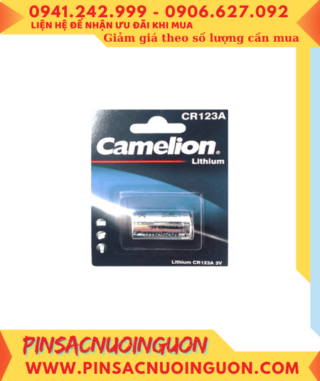 Pin CR123A CR17345; Pin Camelion CR123A-BP1 PhotoLithium chính hãng (Loại Vỉ 1viên)