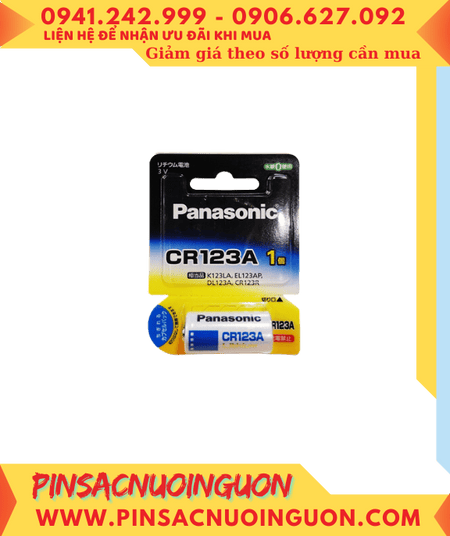 Panasonic CR123A CR17345 CR123AW Pin Lithium 3v Thị trường Nội Địa Nhật -vỉ pin chữ Nhật (Vỉ 1viên)