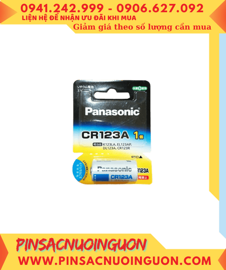 Panasonic CR123A, CR17345, CR123AW Pin Lithium 3v Thị trường Nội Địa Nhật -vỉ pin chữ Nhật (Vỉ 1viên)