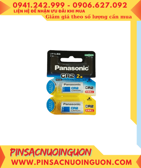Panasonic CR2, CR-2W/2P, CR15H270 Pin 3v Lithium thị trường Nội địa Nhật -vỉ pin Chữ Nhật ( Vỉ 2viên)