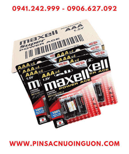 COMBO 01hộp=96viên Pin đũa AAA 1.5v MAXELL R03(AB)SUM-4/4P Power ACE _Giá chỉ 285.000/Hộp 96viên