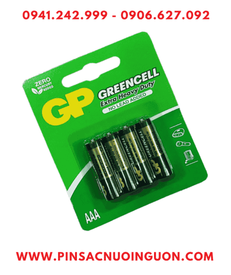 COMBO 01hộp 10vỉ=40viên (Loại vỉ 4viên) Pin AAA 1.5v GP GreenCell 24G-2U4 Extra Heavy Duty _Giá 239.000đ/Hộp