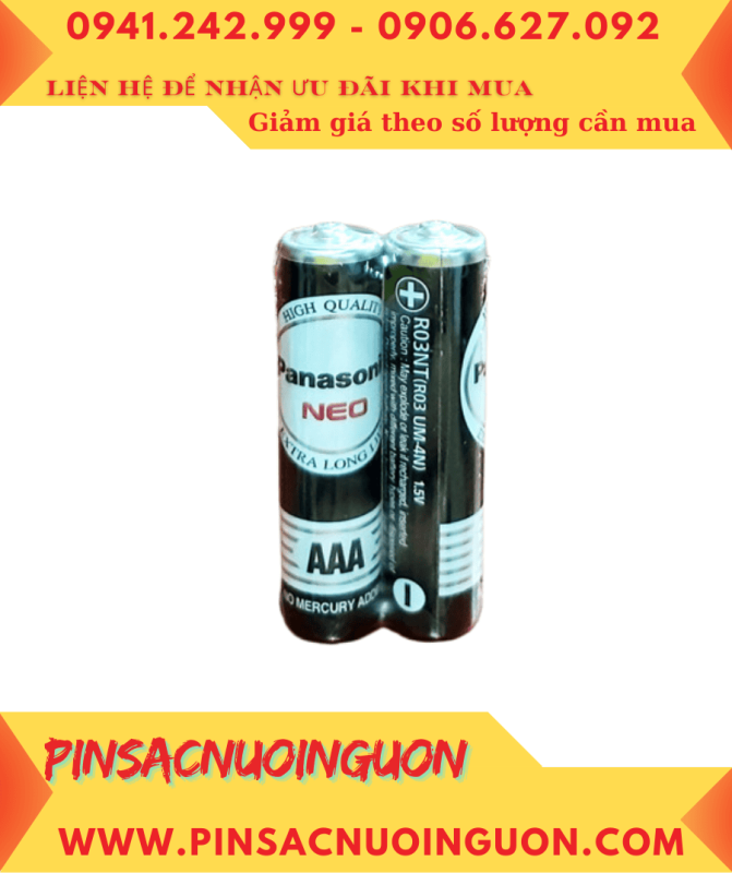 Panasonic R03NT/2S; Pin AAA 1.5v Panasonic R03NT/2S NEO chính hãng _Made in Indonesia (Vỉ 2viên)