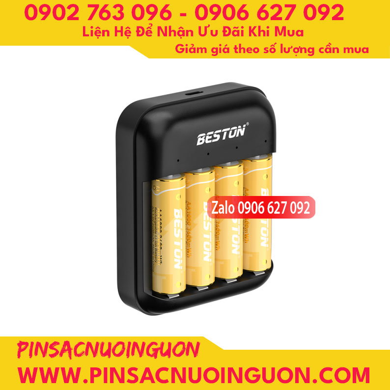 Bộ sạc pin Beston dành cho pin AA AAA Lithium 1.5V M7032 tự ngắt thumb