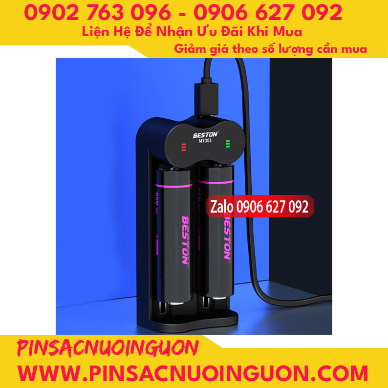 Bộ sạc pin Beston M7001 dùng cho các dòng pin 3.7V, sạc được nhiều loại pin thumb
