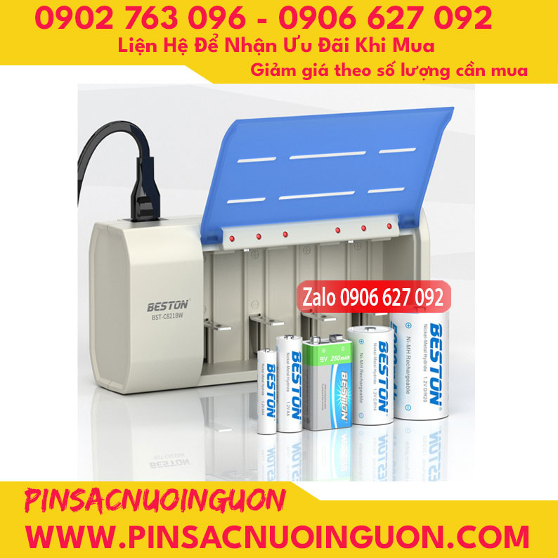 Bộ sạc pin đa năng Beston C906W/C821BW sạc cho nhiều loại pin Ni-MH thumb