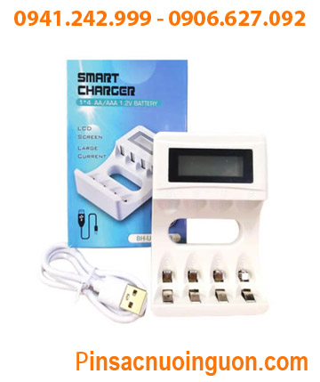 BMAX BH-USB-C02, Máy sạc pin AA, AAA BMAX BH-USB-C02 (Màn hình LCD, Sạc 2-4 Pin, Tự ngắt khi pin đầy)