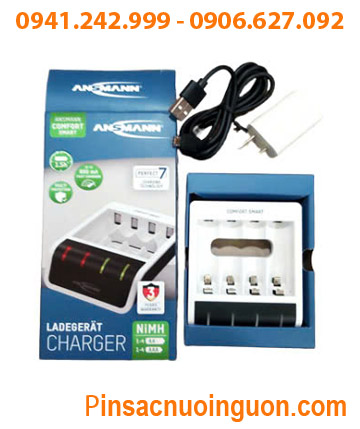 Ansman Comfort Smart _Bộ sạc pin Ansman Comfort Smart , 4 rảnh, sạc được pin sạc AA và AAA