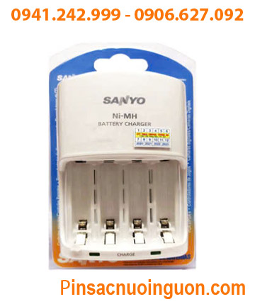 Sanyo NC-MQN06U; Máy sạc pin Sanyo NC-MQN06U _04 khe sạc _Sạc được 1,2,3,4 pin AA-AAA_tự ngắt khi pin đầy