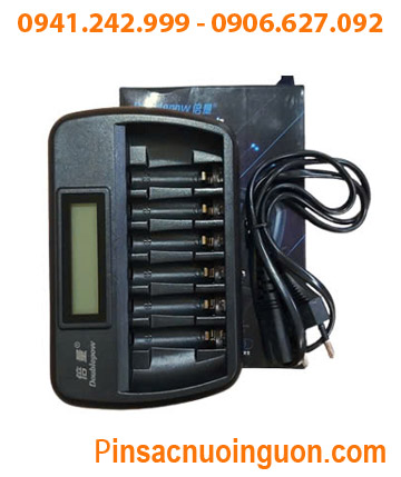 DoublePow DP-K66, Máy sạc 6 Pin AA và AAA (6 khe sạc, tự ngắt khi sạc đầy, màn hình LCD)
