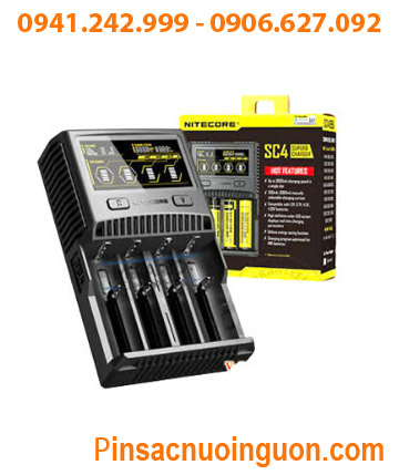Máy sạc Nitecore SC4 _màn hình LCD _Đo dung lượng pin _Sạc pin Lithium & NiMh 18650, 18350, 26500, 14500,..