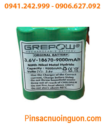 Pin nuôi nguồn 3.6v-18670-9000mAh, Pin sạc NiMh chất lượng cao Grepow 3.6v-18670-9000mAh chính hãng