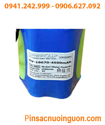 Pin sạc 6V-18670-4500mAh, Pin sạc chất lượng cao 6V-18670-4500MaH, Pin sạc GREPOW 6V-18670-4500mAh