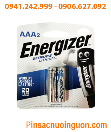 Energizer L92-BP2; Pin Lithium AAA 1.5v Energizer L92-BP2 chính hãng (Xuất xứ Singapore) Loại Vỉ 2viên