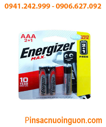 Energizer E92, LR03; Pin AAA 1.5v Alkaline Energizer E92, LR03 chính hãng (Xuất xứ Singapore) Vỉ 3viên