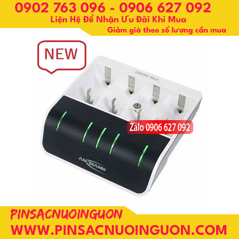 Bộ sạc ANSMANN Comfort Multi 1001-0093, sạc đa năng pin AA, AAA, C, D và 9v - Mỗi lần sạc 1,2,3,4,5 Pin1