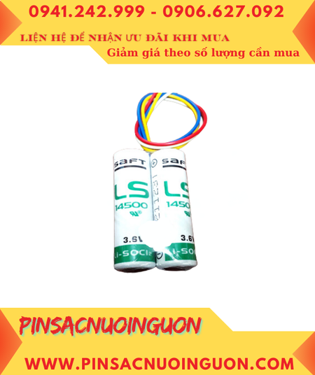 Saft 2LS14500 (2 viên ghép đôi); Pin nuôi nguồn PLC Saft LS14500 lithium 3.6v 5200mAh /Xuất xứ Pháp