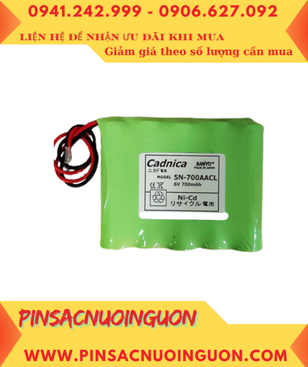 Yamaha 5N-700AACL; Pin sạc NiMh nuôi nguồn Yamaha 5N-700AACL /Sanyo Cadnica 6v-700mAh (Xuất xứ NHẬT)