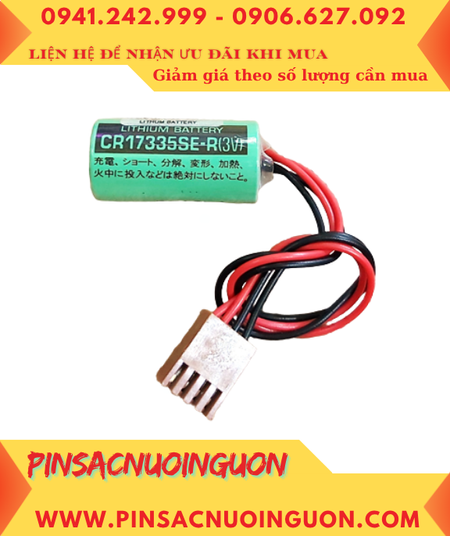 FDK CR17335SE-R; Pin nuôi nguồn PLC FDK CR17335SE-R lithium 3v 2/3A 1800mAh, Xuất xứ NHẬT