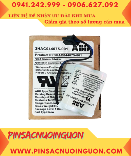 Pin ABB 3HAC044075-001; Pin nuôi nguồn ABB 3HAC044075-001 lithium 7.2v 3600mAh _Xuất xứ Pháp