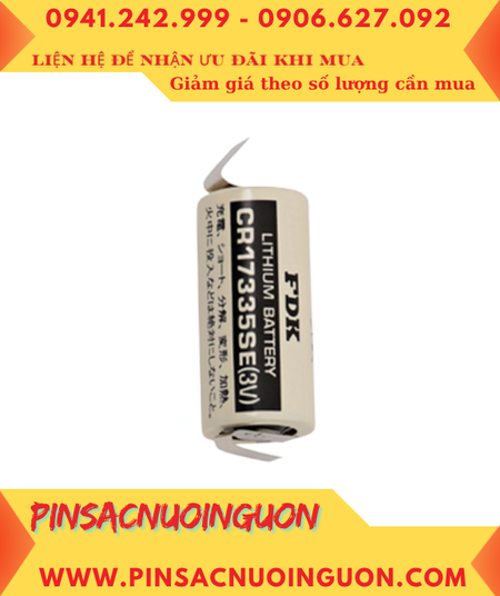 FDK CR17335SE (chân thép); Pin nuôi nguồn PLC FDK CR17335SE 1800mAh, Xuất xứ NHẬT