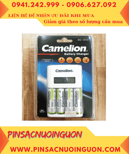 Camelion BC-1012; Bộ sạc pin Camelion BC-1012 _ kèm 4 pin sạc Camelion NH-AA2500ARBP2 (AA2500mAh)