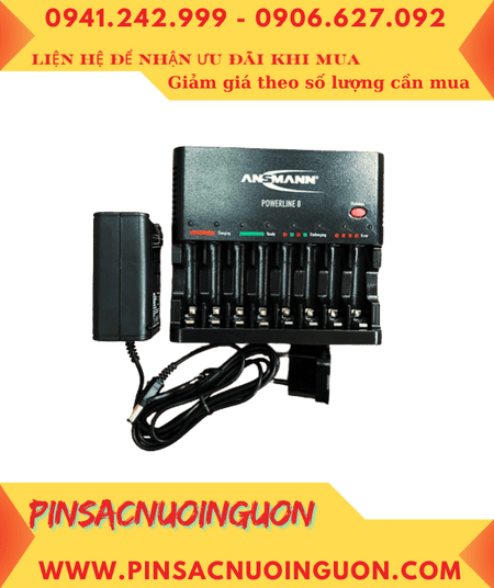 Ansman Powerline 8; Máy sạc Ansman Powerline 8 _ sạc được 1,2,3,4,5,6,7,8 pin AA và AAA_Tự ngắt điện