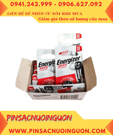 COMBO 1HỘP 12vỉ Pin 3v Lithium Energizer CR2025/ ECR2025 _Giá 228.000đ/ Hộp 12vỉ