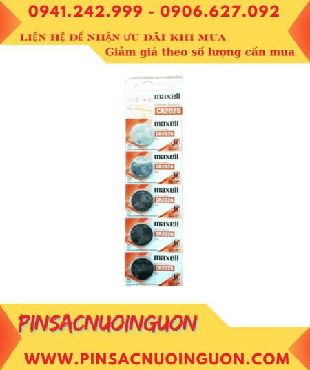COMBO 1vỉ 5viên Pin Maxell CR2025 lithium 3v chính hãng _Giá chỉ 45.000đ/ Vỉ 5viên
