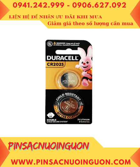 COMBO mua 1vỉ 2viên Pin Duracell CR2025/DL2025 lithium 3v _Giá chỉ 65.000đ/ Vỉ 2viên (MẪU MỚI)