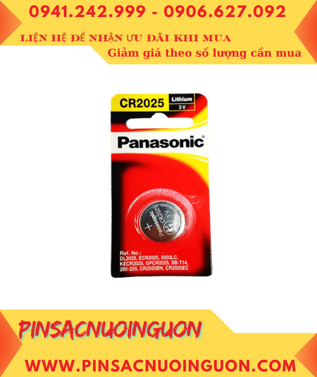 Panasonic CR2025PT/1B; Pin 3v lithium Panasonic CR2025PT/1B chính hãng /Xuất xứ Indonesia (Vỉ 1viên)
