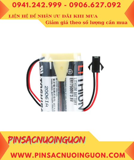 Toshiba 2ER17500V (Zắc đen 2holes, Mũ chụp); Pin nuôi nguồn Toshiba 2ER17500 3.6v 5400mAh _Xuất xứ Nhật