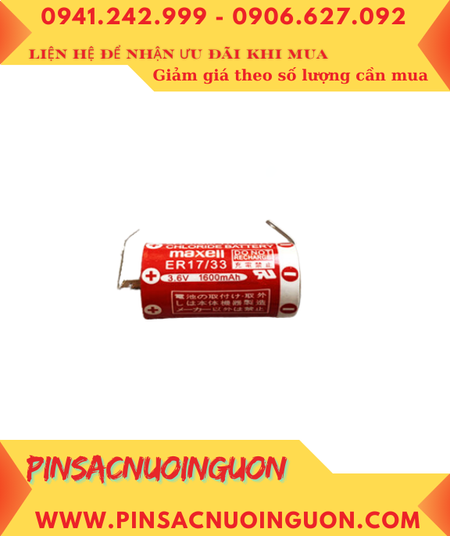 Maxell ER17/33; Pin nuôi nguồn PLC Maxell ER17/33 lithium 3.6v 2/3A 1600mAh chính hãng, Xuất xứ Nhật