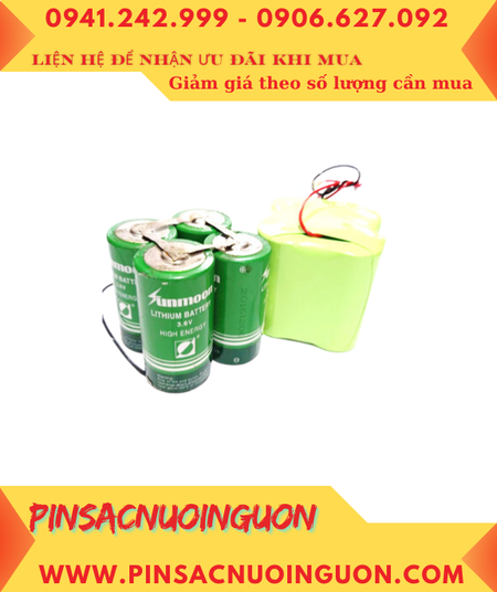 Pin nuôi nguồn Sunmoon 3.6v-80 000mAh ER34615 (4 viên ghép với nhau như hình) chính hãng| HÀNG CÓ SẲN