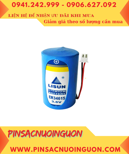 Lisun ER34615; Pin nuôi nguồn Lisun ER34615 lithium 3.6v D 19000mAh (ZẮC CẮM) chính hãng