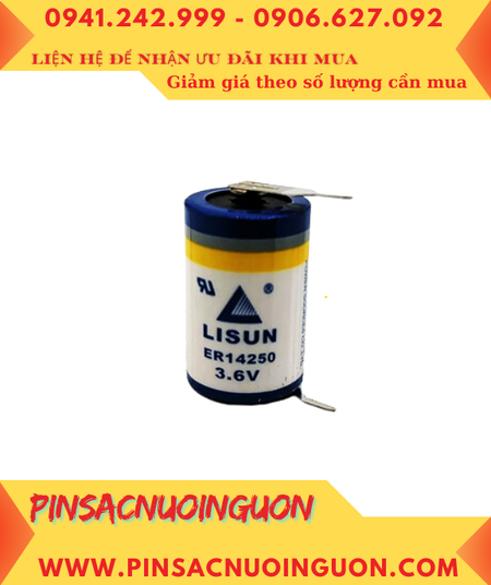Lisun ER14250; Pin nuôi nguồn Lisun ER14250 lithium 3.6v 1/2AA 1200mAh (CHÂN THÉP) chính hãng